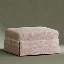 M21785PBRR,Namesake,Morris & Co. x Namesake Crawford Gliding Ottoman in Pure Brer Rabbit in Rose