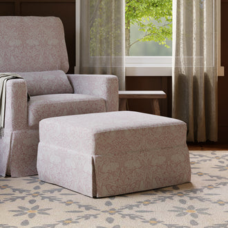 M21785PBRR,Namesake,Morris & Co. x Namesake Crawford Gliding Ottoman in Pure Brer Rabbit in Rose