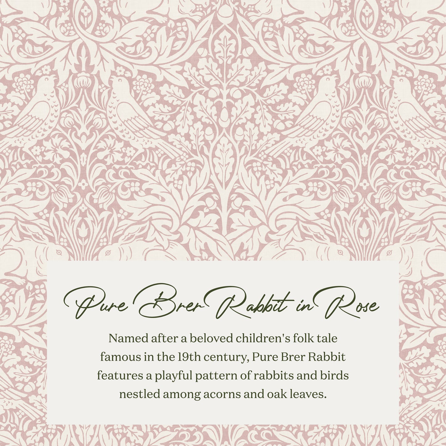 M21785PBRR,Namesake,Morris & Co. x Namesake Crawford Gliding Ottoman in Pure Brer Rabbit in Rose