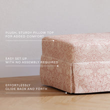 M21785PBRR,Namesake,Morris & Co. x Namesake Crawford Gliding Ottoman in Pure Brer Rabbit in Rose
