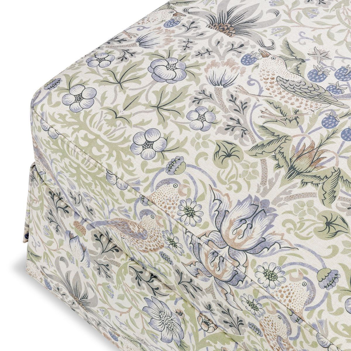 M21785TTFT,Namesake,Morris & Co. x Namesake Crawford Gliding Ottoman in Strawberry Thief in Fig & Thyme