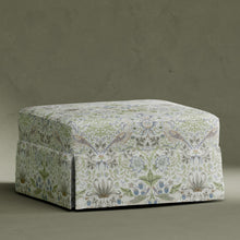 M21785TTFT,Namesake,Morris & Co. x Namesake Crawford Gliding Ottoman in Strawberry Thief in Fig & Thyme