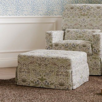 M21785TTFT,Namesake,Morris & Co. x Namesake Crawford Gliding Ottoman in Strawberry Thief in Fig & Thyme