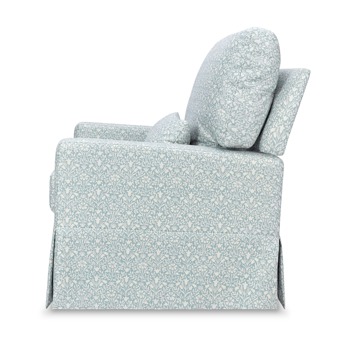 M21787BPB,Namesake,Morris & Co. x Namesake Crawford Swivel Glider in Bellflowers in Powdered Blue