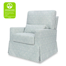 M21787BPB,Namesake,Morris & Co. x Namesake Crawford Swivel Glider in Bellflowers in Powdered Blue