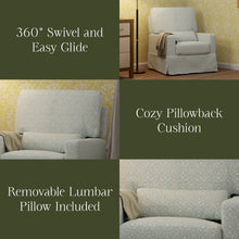 M21787BPB,Namesake,Morris & Co. x Namesake Crawford Swivel Glider in Bellflowers in Powdered Blue