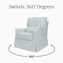 M21787BPB,Namesake,Morris & Co. x Namesake Crawford Swivel Glider in Bellflowers in Powdered Blue