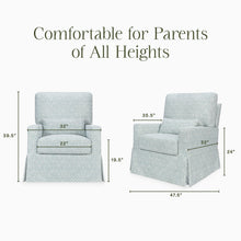 M21787BPB,Namesake,Morris & Co. x Namesake Crawford Swivel Glider in Bellflowers in Powdered Blue