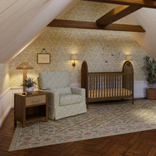 M21787GLT,Namesake,Sarah Flint x Namesake Crawford Swivel Glider in Green Lattice Performance Eco-Weave