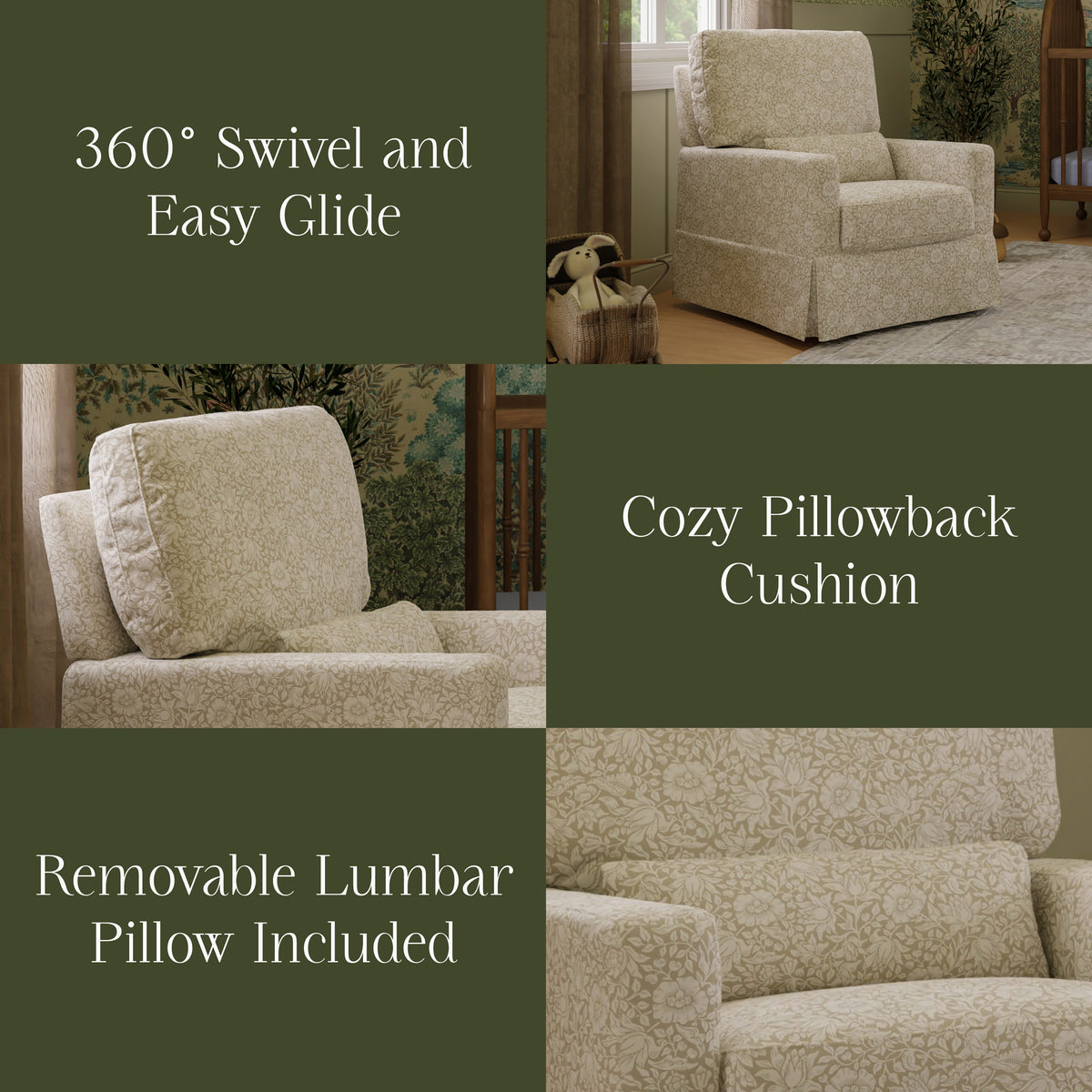 M21787MA,Namesake,Morris & Co. x Namesake Crawford Swivel Glider in Mallow in Ash