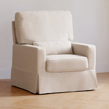 M21787PBEW,Namesake,Crawford Pillowback Comfort Swivel Glider in Performance Beach Eco-Weave