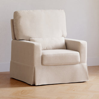 M21787PBEW,Namesake,Crawford Pillowback Comfort Swivel Glider in Performance Beach Eco-Weave