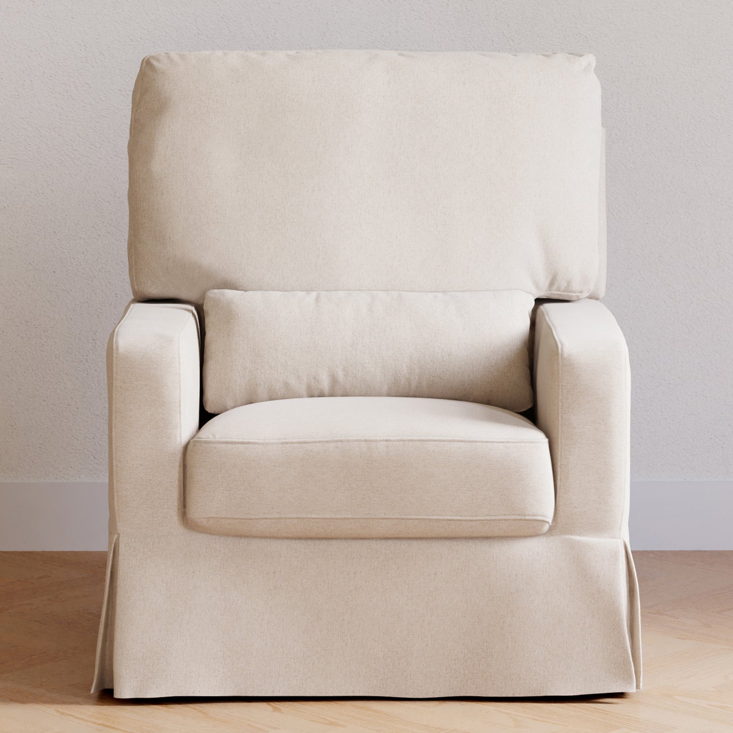 M21787PBEW,Namesake,Crawford Pillowback Comfort Swivel Glider in Performance Beach Eco-Weave