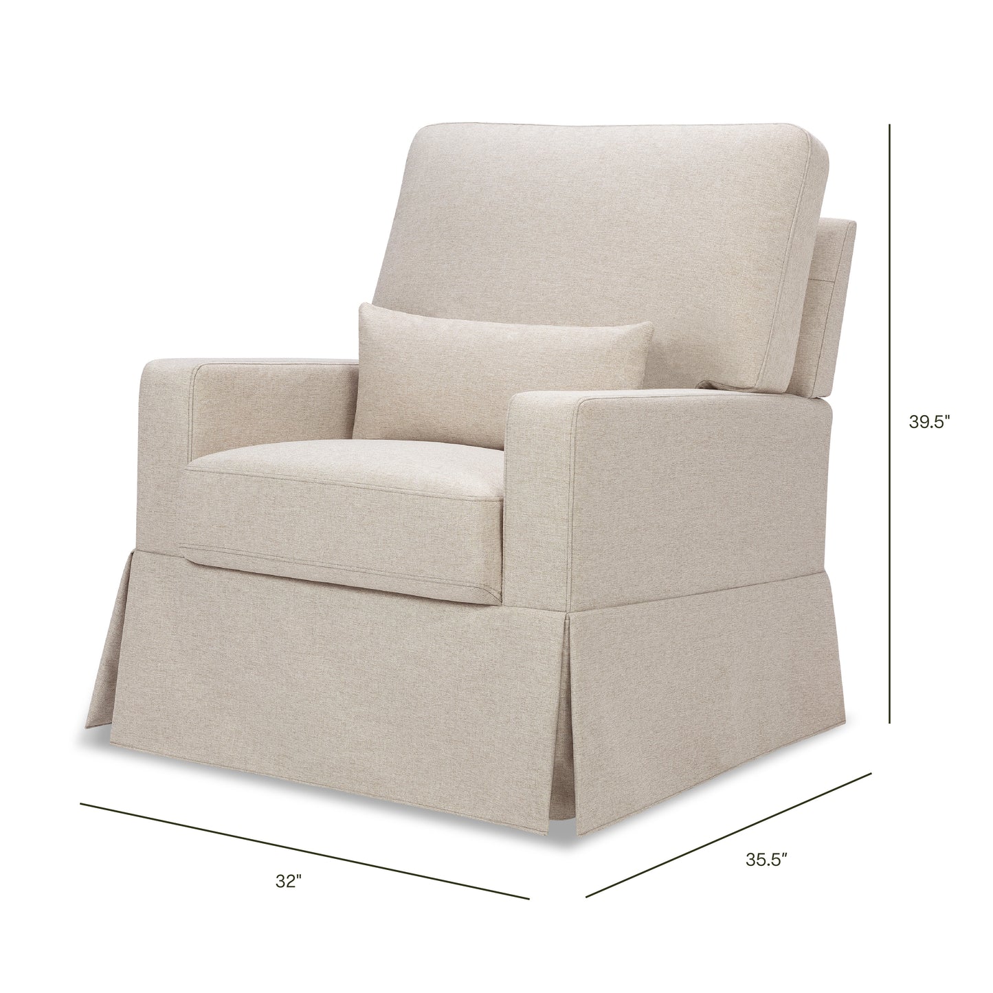 M21787PBEW,Namesake,Crawford Pillowback Comfort Swivel Glider in Performance Beach Eco-Weave