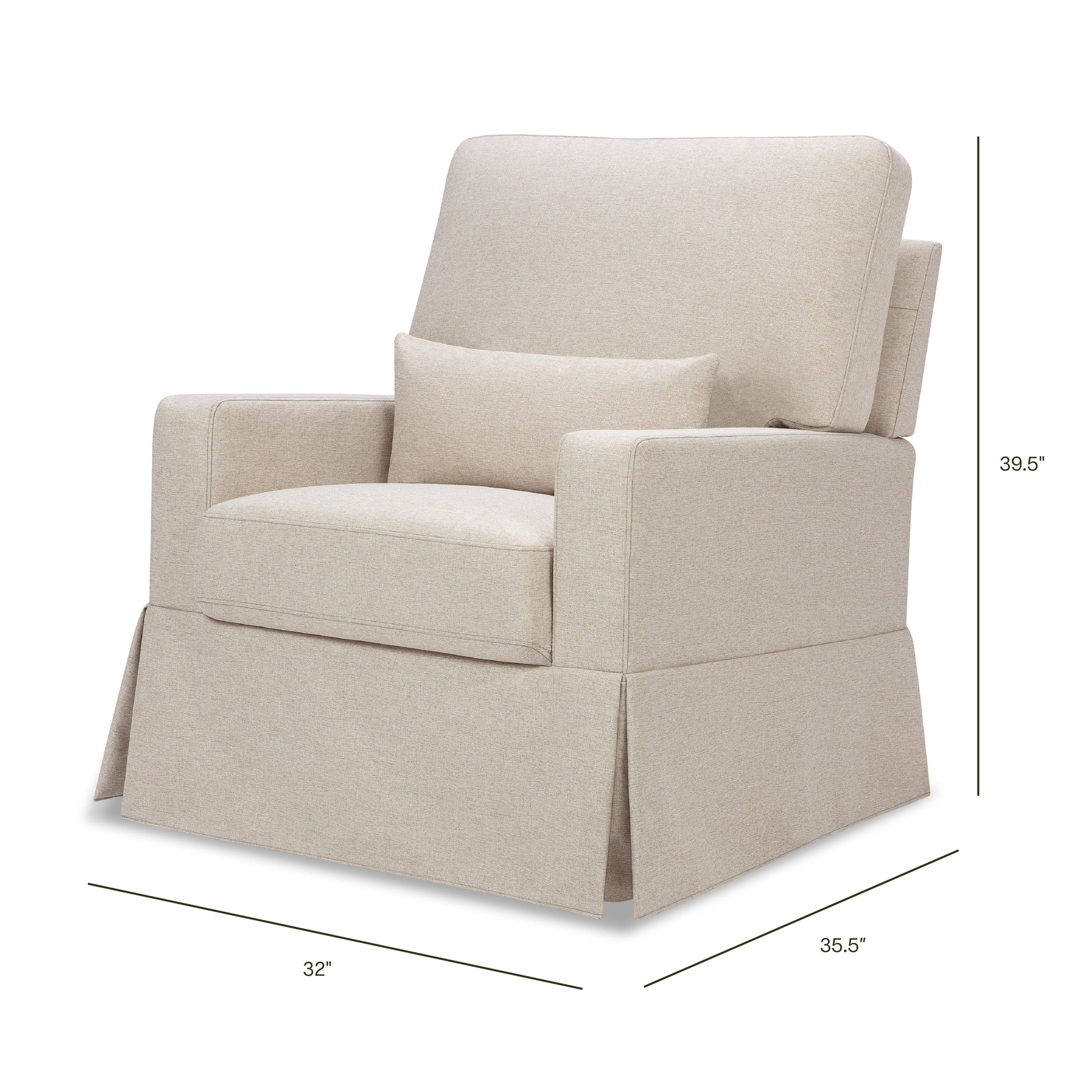 M21787PBEW,Namesake,Crawford Pillowback Comfort Swivel Glider in Performance Beach Eco-Weave