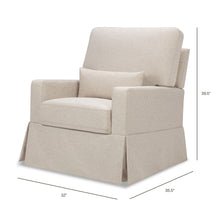 M21787PBEW,Namesake,Crawford Pillowback Comfort Swivel Glider in Performance Beach Eco-Weave