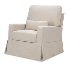 M21787PBEW,Namesake,Crawford Pillowback Comfort Swivel Glider in Performance Beach Eco-Weave