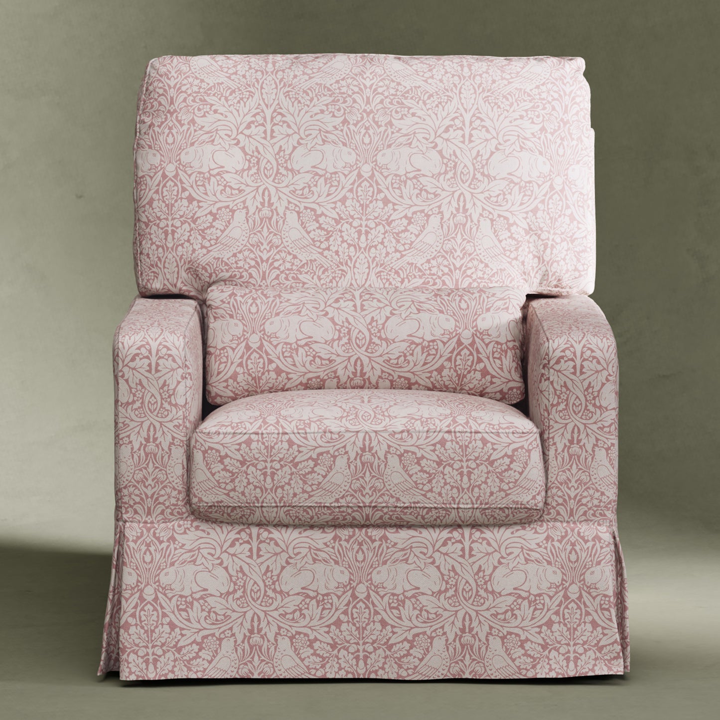 M21787PBRR,Namesake,Morris & Co. x Namesake Crawford Swivel Glider in Pure Brer Rabbit in Rose