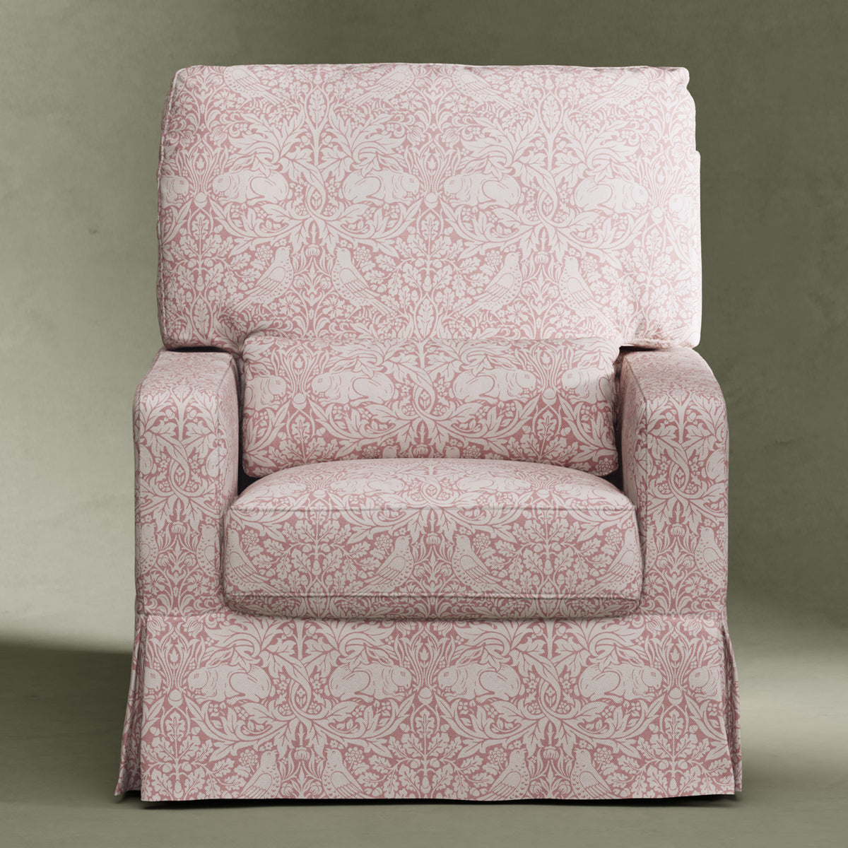 M21787PBRR,Namesake,Morris & Co. x Namesake Crawford Swivel Glider in Pure Brer Rabbit in Rose
