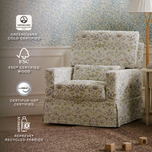 M21787TTFT,Namesake,Morris & Co. x Namesake Crawford Swivel Glider in Strawberry Thief in Fig & Thyme