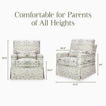 M21787TTFT,Namesake,Morris & Co. x Namesake Crawford Swivel Glider in Strawberry Thief in Fig & Thyme