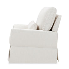 M21797FCS,Namesake,Crawford Chair and a Half Pillowback Swivel Glider in Fog Chatham Stripe Performance Eco-Weave