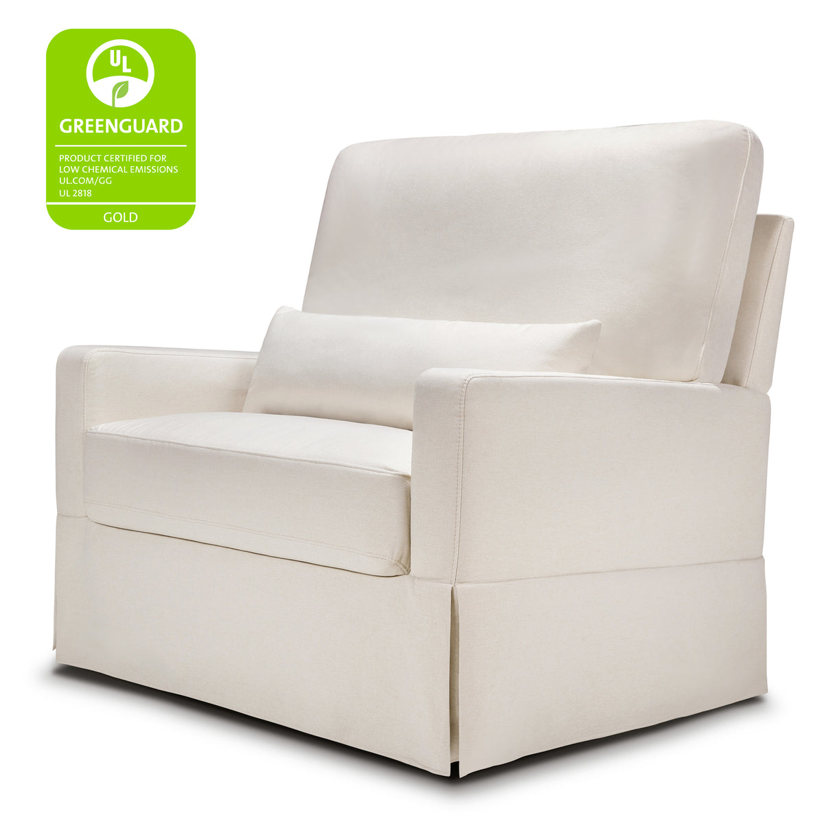 M21797PCMEW,Namesake,Crawford Chair and a Half Pillowback Swivel Glider in Performance Cream Eco Weave