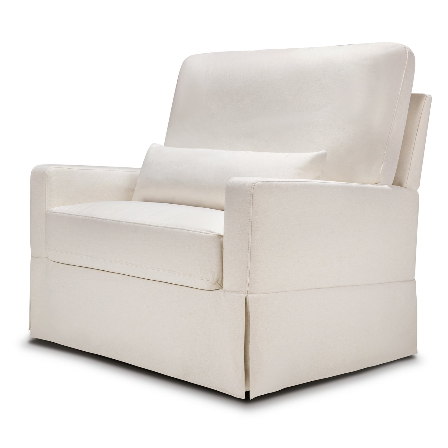 M21797PCMEW,Namesake,Crawford Chair and a Half Pillowback Swivel Glider in Performance Cream Eco Weave