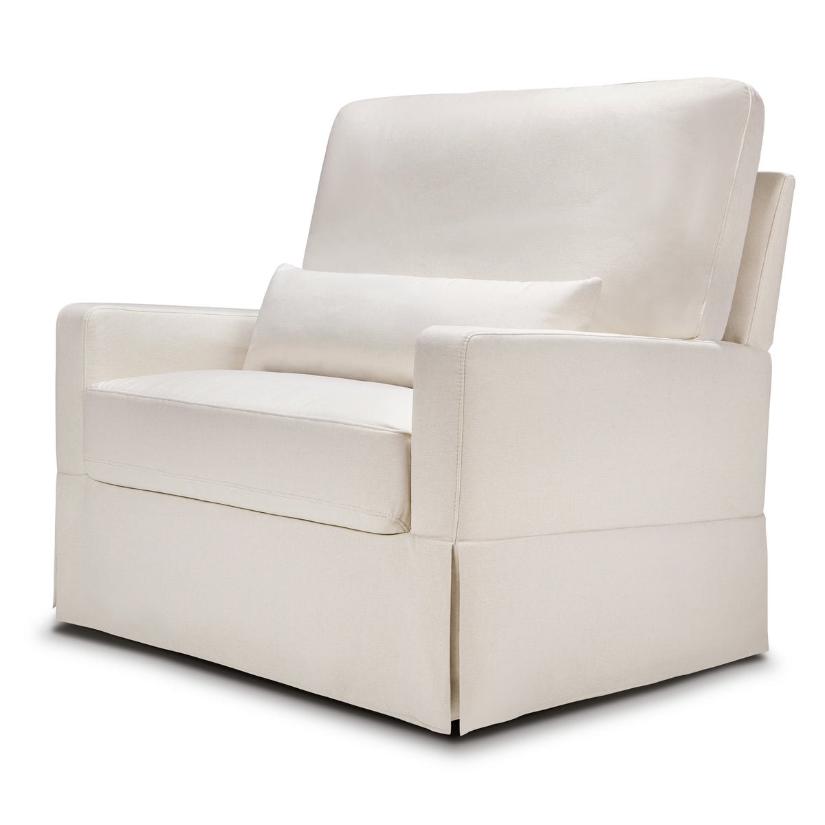 M21797PCMEW,Namesake,Crawford Chair and a Half Pillowback Swivel Glider in Performance Cream Eco Weave