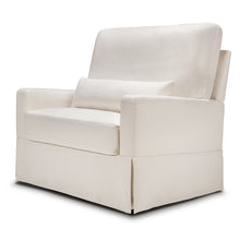 M21797PCMEW,Namesake,Crawford Chair and a Half Pillowback Swivel Glider in Performance Cream Eco Weave