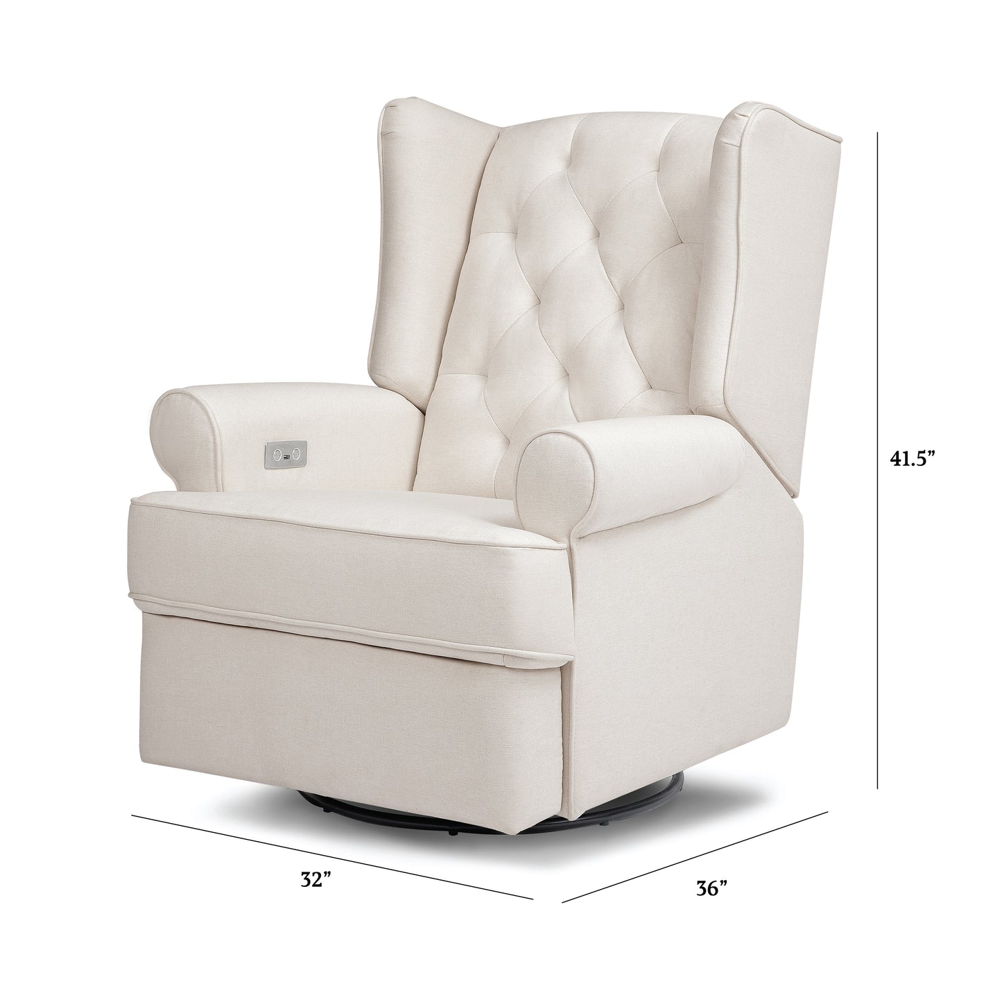M21987PCMEW,Namesake,Harbour Power Recliner in Performance Cream Eco-Weave