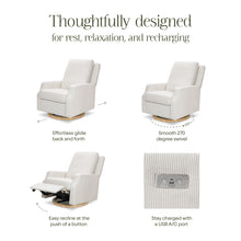 M22286FCSLB,Namesake,Crewe Electronic Swivel Glider Recliner in Fog Chatham Stripe Performance Eco-Weave w/LB