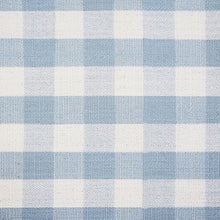M22287BGHLB,Namesake,Crewe Recliner and Swivel Glider in Blue Gingham with Light Wood Base
