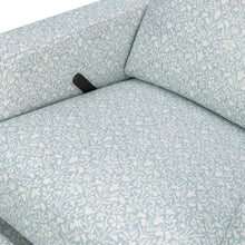 M22287BPBDB,Namesake,Morris & Co. x Namesake Crewe Recliner & Glider in Bellflowers in Powdered Blue w/Dark Wood Base