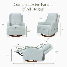 M22287BPBDB,Namesake,Morris & Co. x Namesake Crewe Recliner & Glider in Bellflowers in Powdered Blue w/Dark Wood Base