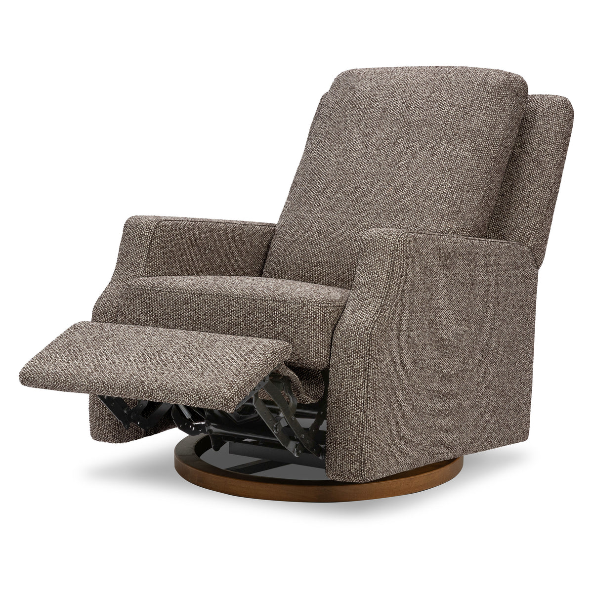 M22287ESWDB,Namesake,Crewe Recliner and Swivel Glider in Performance Earth Slub Weave w/Dark Wood Base