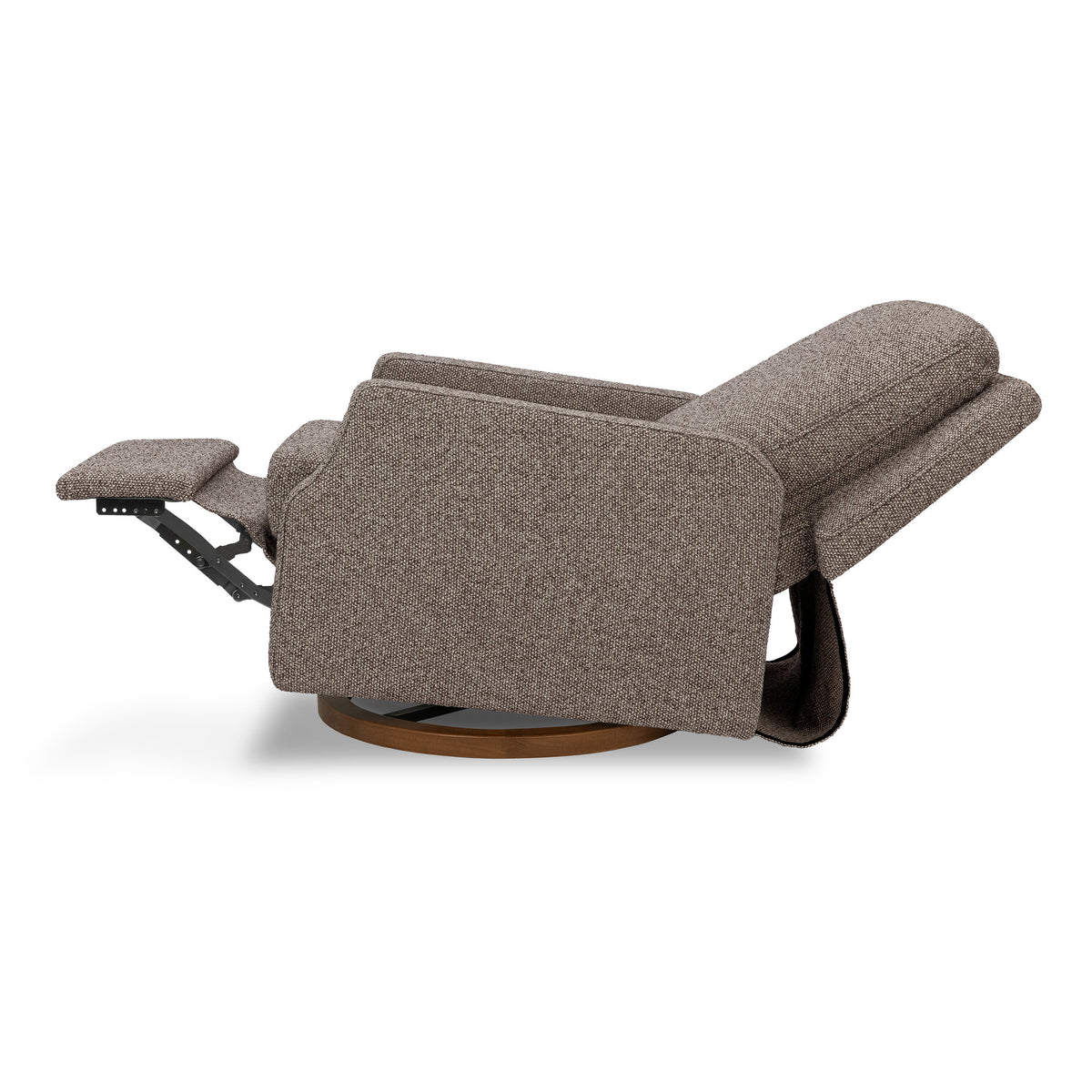 M22287ESWDB,Namesake,Crewe Recliner and Swivel Glider in Performance Earth Slub Weave w/Dark Wood Base