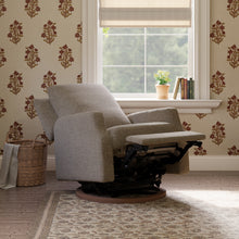 M22287ESWDB,Namesake,Crewe Recliner and Swivel Glider in Performance Earth Slub Weave w/Dark Wood Base