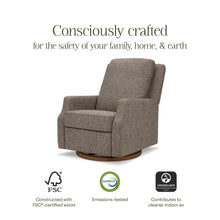 M22287ESWDB,Namesake,Crewe Recliner and Swivel Glider in Performance Earth Slub Weave w/Dark Wood Base