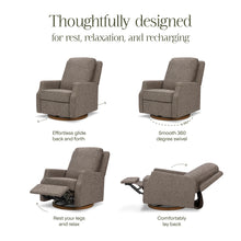 M22287ESWDB,Namesake,Crewe Recliner and Swivel Glider in Performance Earth Slub Weave w/Dark Wood Base
