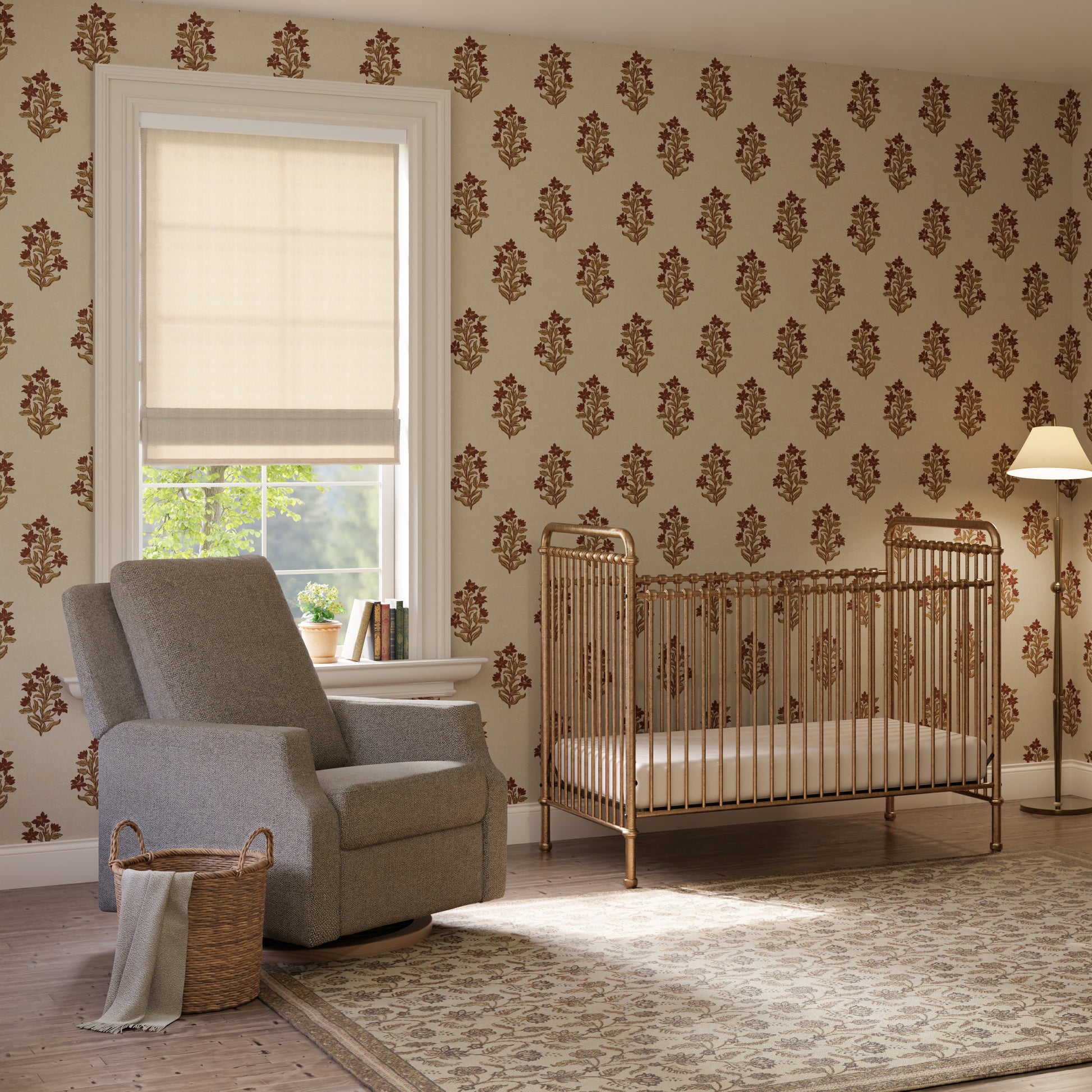 M22287ESWDB,Namesake,Crewe Recliner and Swivel Glider in Performance Earth Slub Weave w/Dark Wood Base