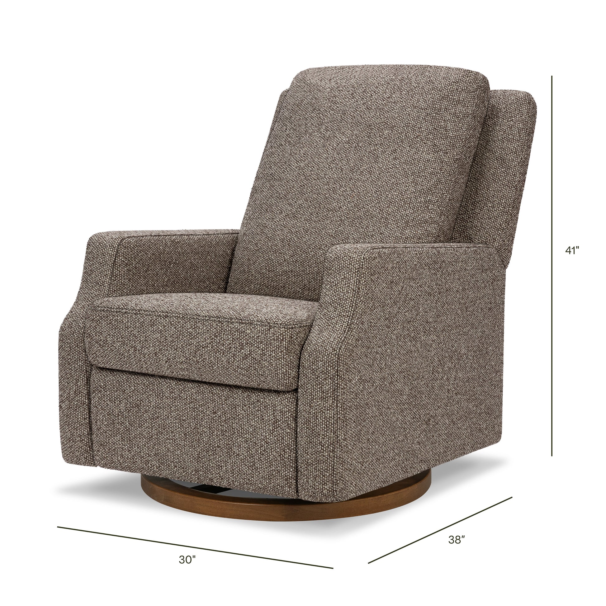 M22287ESWDB,Namesake,Crewe Recliner and Swivel Glider in Performance Earth Slub Weave w/Dark Wood Base