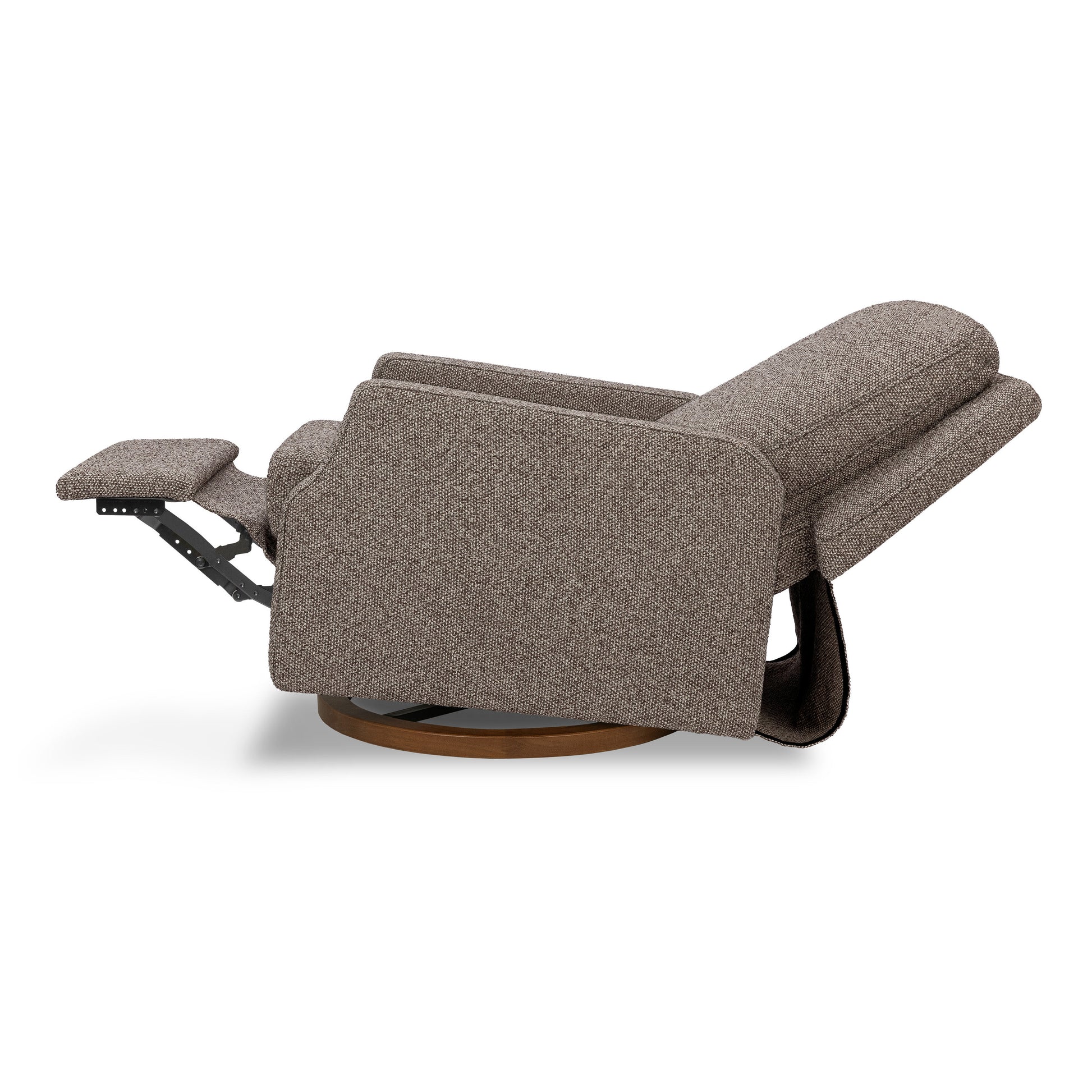 M22287ESWDB,Namesake,Crewe Recliner and Swivel Glider in Performance Earth Slub Weave w/Dark Wood Base