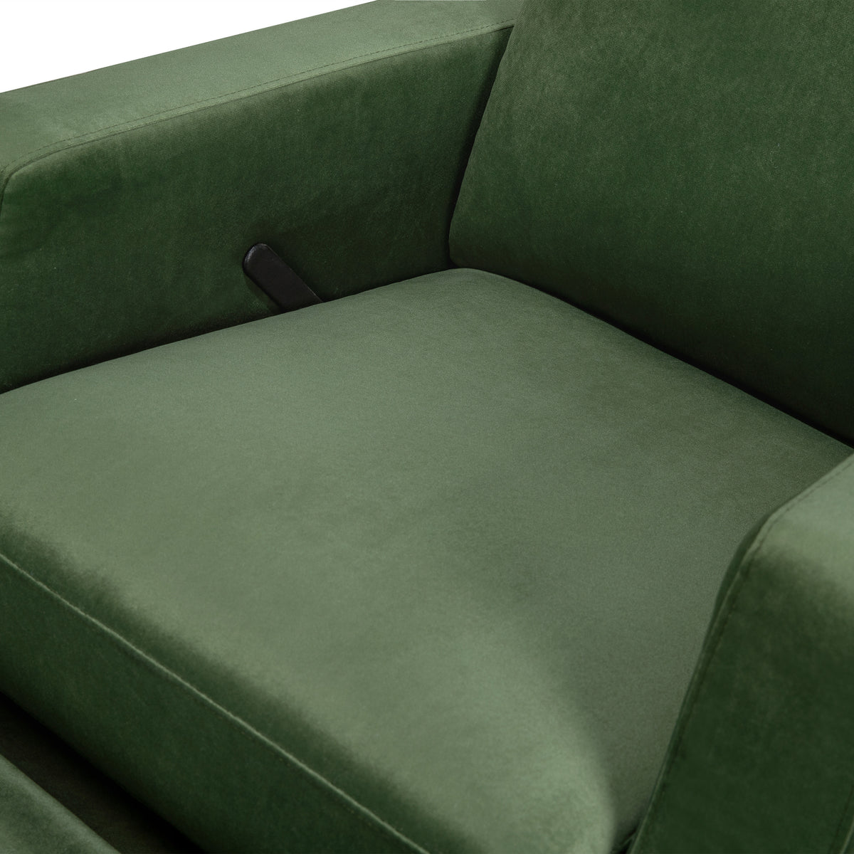 M22287FGVLB,Namesake,Crewe Recliner and Swivel Glider in Forest Green Velvet w/Light Wood Base