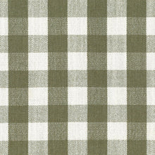 M22287GGHLB,Namesake,Crewe Recliner and Swivel Glider in Moss Green Gingham with Light Wood Base