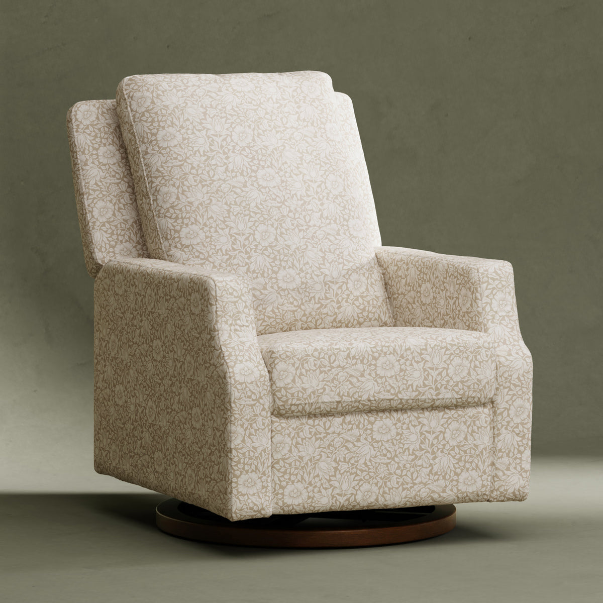 M22287MADB,Namesake,Morris & Co. x Namesake Crewe Recliner & Glider in Mallow in Ash w/Dark Wood Base