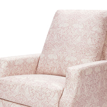 M22287PBRRDB,Namesake,Morris & Co. x Namesake Crewe Recliner & Glider in Pure Brer Rabbit in Rose w/Dark Wood Base