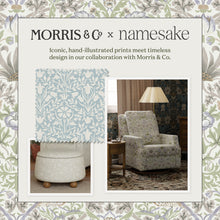 M22287PBRRDB,Namesake,Morris & Co. x Namesake Crewe Recliner & Glider in Pure Brer Rabbit in Rose w/Dark Wood Base