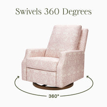 M22287PBRRDB,Namesake,Morris & Co. x Namesake Crewe Recliner & Glider in Pure Brer Rabbit in Rose w/Dark Wood Base