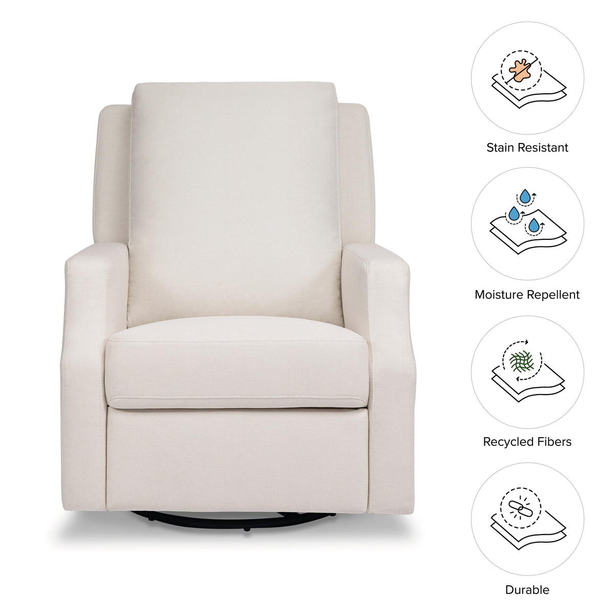 M22287PCMEW,Namesake,Crewe Recliner and Swivel Glider in Performance Cream Eco-Weave